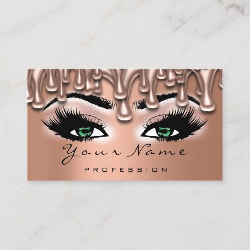 Makeup Nails Lash Makeup Rose Drips Blush Copper Business Card