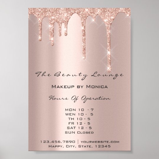 Makeup Opening Hours Rose Salon Drips Spark Prices Poster