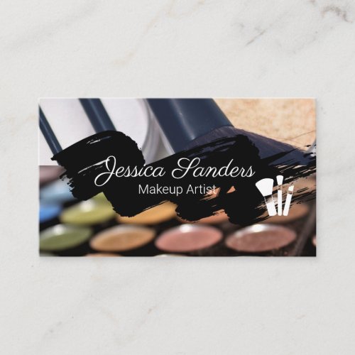 Makeup Palette and Brushes  Modern Business Card