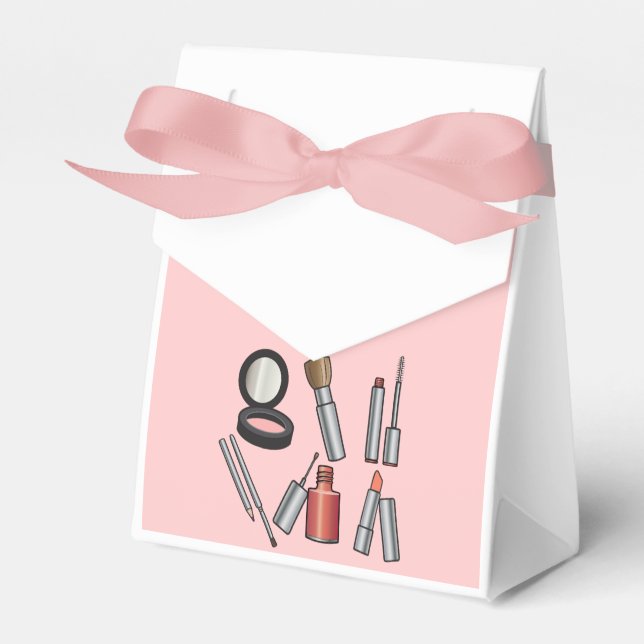 Makeup Party Goody Bag Favor Boxes (Front Side)