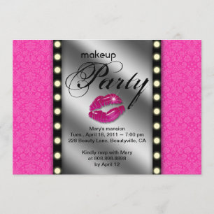 Makeup Party Invitation Advertisement Mirror