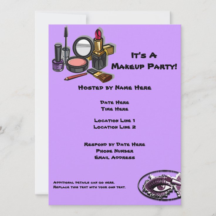 Makeup Party Invitations Zazzle