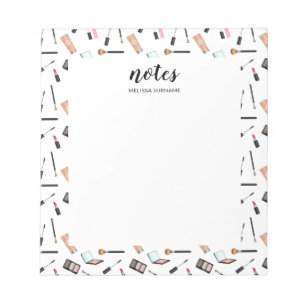 Makeup Pattern Borders With Personalized Name Notepad