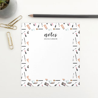 Makeup Pattern Borders With Personalized Name Notepad