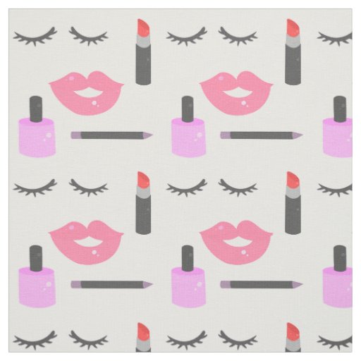 Makeup Pattern Fabric Zazzle