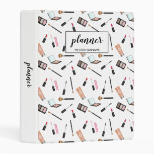 Makeup Pattern With Custom Title And Name Mini Binder