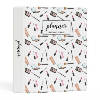 Makeup Pattern With Custom Title And Name Mini Binder