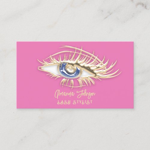 Makeup Princes Berry Pink Blue Eyelashes Qr Code  Business Card