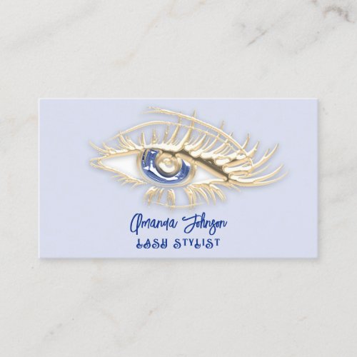 Makeup Princes Gold Blue Pastel EyelashQr Code   Business Card