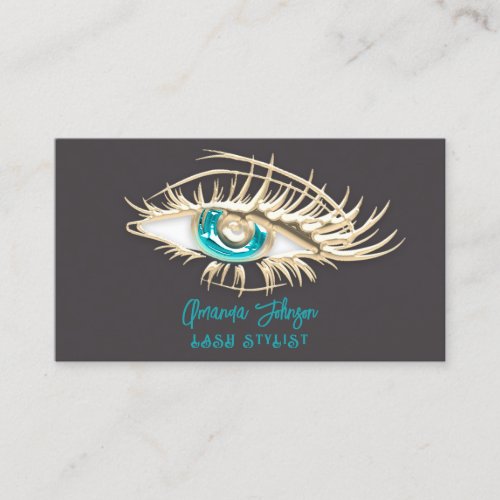 Makeup Princes Gray Oceanic Blue Eyelash Qr Code Business Card