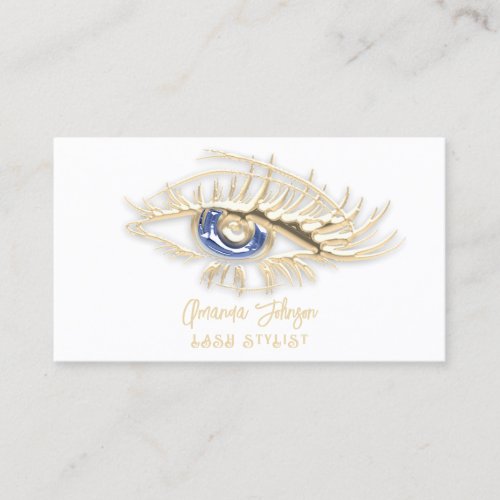 Makeup Princes Pink Blue Eyelashes Qr Code  White  Business Card