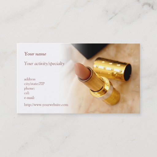 Customizable "Makeup products" business card