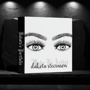 Makeup Professional Black and White Eyes Beauty 3 Ring Binder