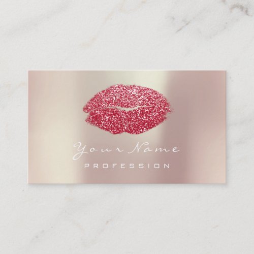 Makeup Rose Blush Kiss Lips Appointment Card Red