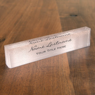 Makeup Rose Esthetician Beauty Hairdresser Blush Desk Name Plate