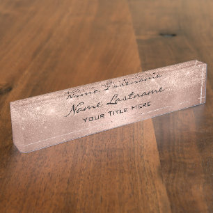 Makeup Rose Esthetician Beauty Hairdresser Spark Desk Name Plate