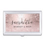 Makeup rose gold glitter metallic sparkle confetti business card case