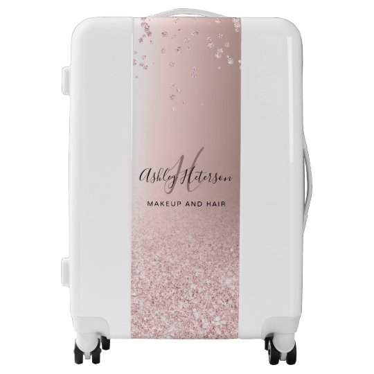 pink metallic suitcase