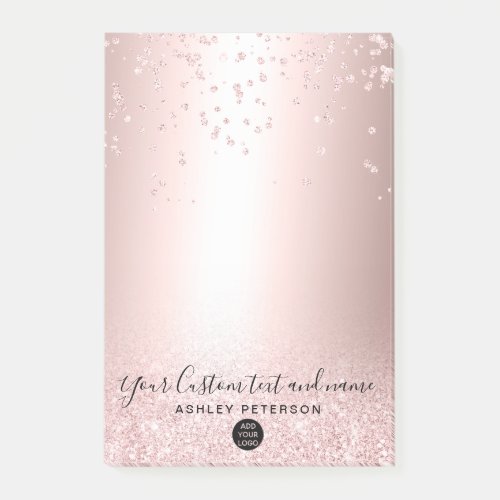 Makeup rose gold glitter metallic sparkle confetti post_it notes