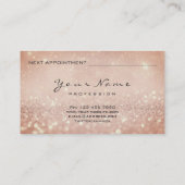 Makeup Rose Gold Lashes Extension Studio Glitter Appointment Card (Back)