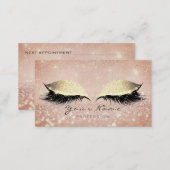 Makeup Rose Gold Lashes Extention Glitter Beauty Appointment Card (Front/Back)