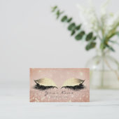 Makeup Rose Gold Lashes Extention Glitter Beauty Appointment Card (Standing Front)