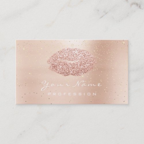 Makeup Rose Skinny Kiss Lips Appointment Card Gold