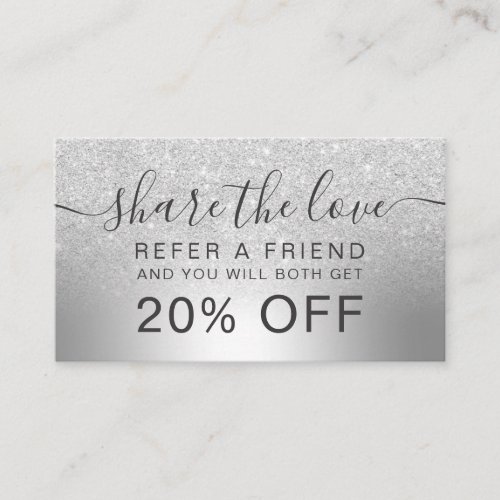 Makeup silver glitter ombre foil share the love referral card