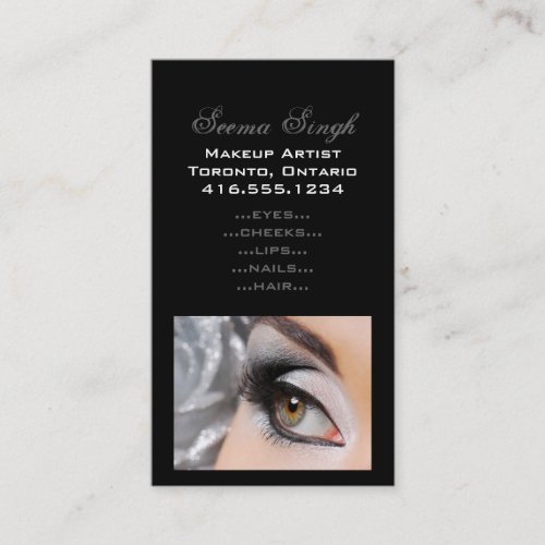 Makeup Smokey Eye Grey Business Card Template