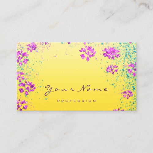 Makeup SPA Beauty Floral QR LOGO Yellow Floral Business Card