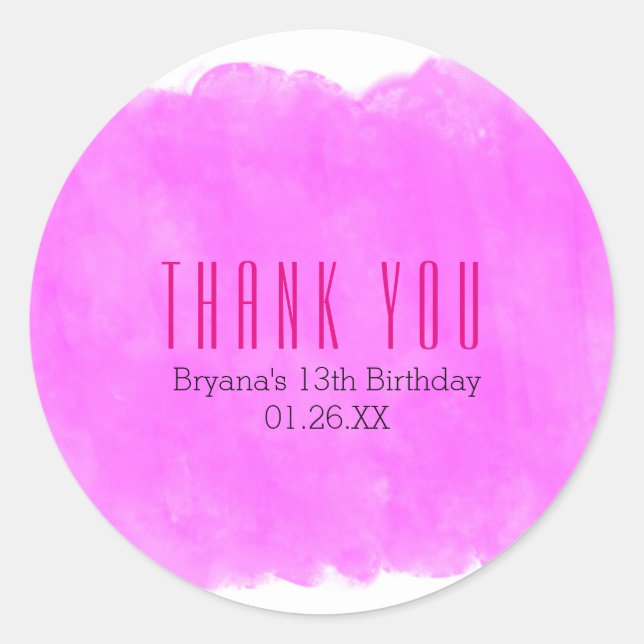 Makeup Splotch Beauty Birthday Party Favor Sticker (Front)