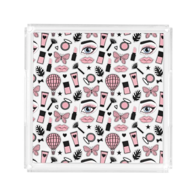 Makeup Sticker Pattern Acrylic Tray (Front)