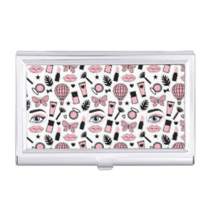 Makeup Sticker Pattern Business Card Case