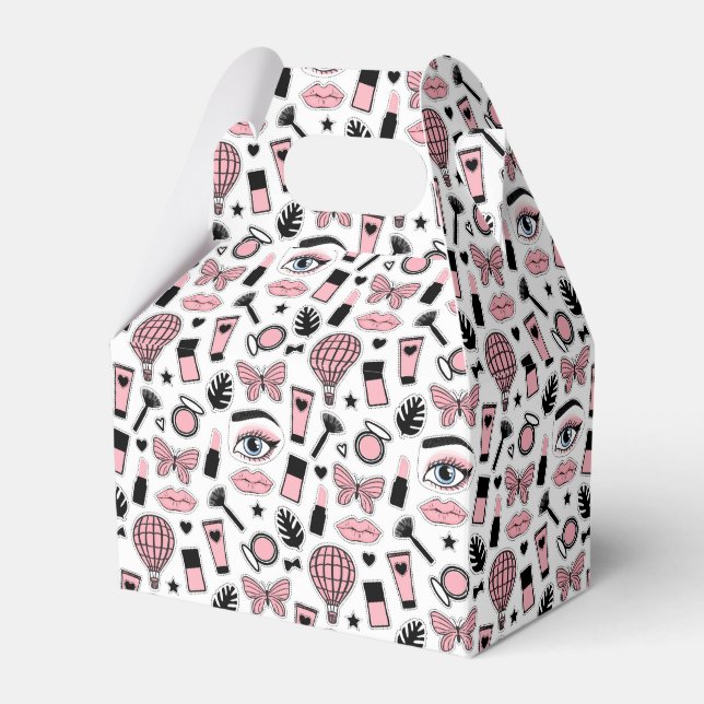 Makeup Sticker Pattern Favor Boxes (Front Side)
