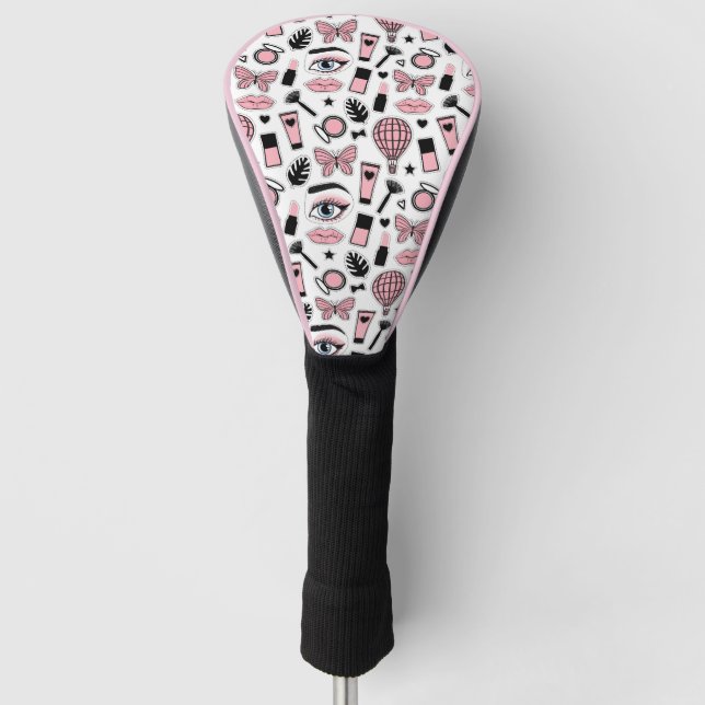 Makeup Sticker Pattern Golf Head Cover (Front)