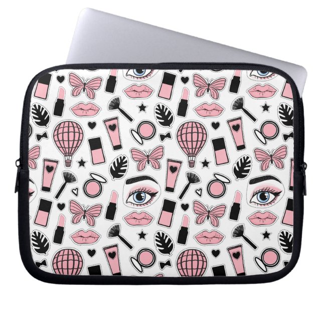 Makeup Sticker Pattern Laptop Sleeve (Front)