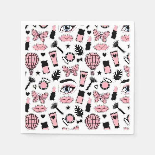 Makeup Sticker Pattern Napkins (Front)