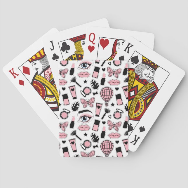 Makeup Sticker Pattern Poker Cards (Back)