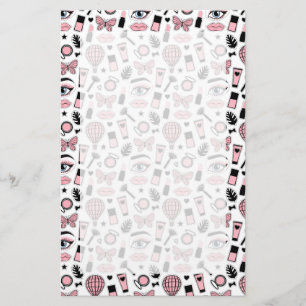 Makeup Sticker Pattern Stationery