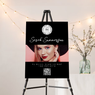 Makeup Studio Black White Logo QR Code Photo Foam Board