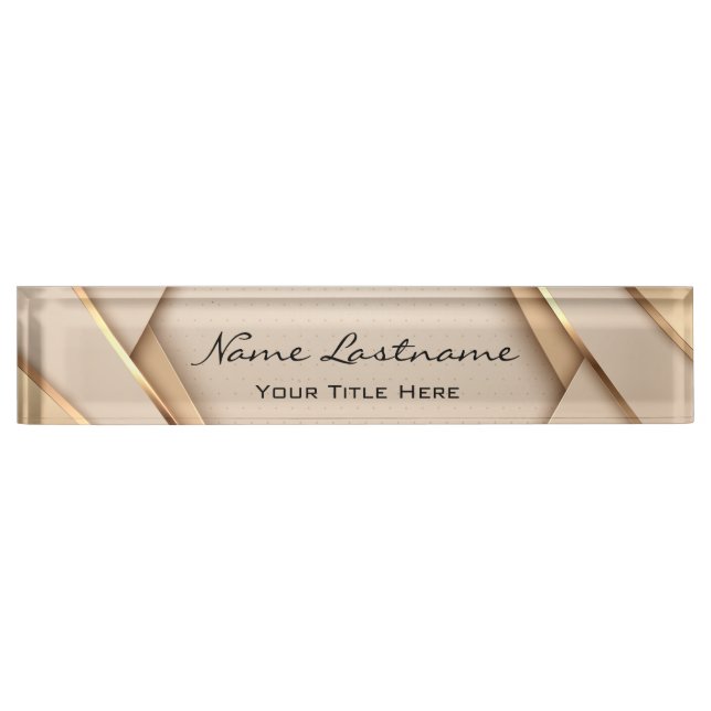 Makeup Studio Esthetic Beauty Hair Geometric Rose Desk Name Plate (Front)