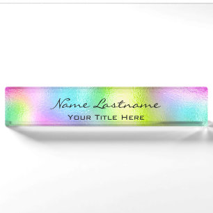 Makeup Studio Esthetician Beauty Hair Holograph Desk Name Plate