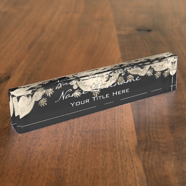 Makeup Studio Esthetician Beauty Hairdresser  Desk Name Plate (Side)