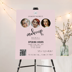 Makeup Studio QR Code Photo Collage Salon Display Foam Board