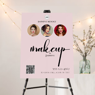 Makeup Studio QR Code Photo Collage Salon Display Foam Board
