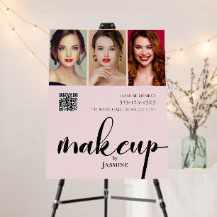 Makeup Studio QR Code Photo Collage Salon Display Foam Board