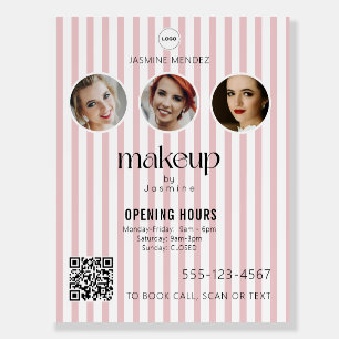Makeup Studio QR Code Photo Collage Salon Display Foam Board