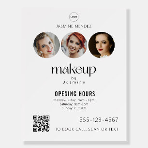 Makeup Studio QR Code Photo Collage Salon Display Foam Board