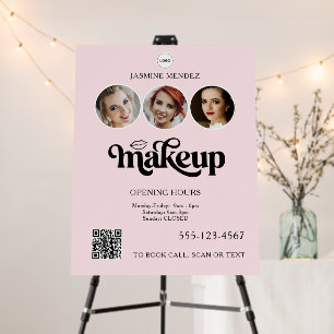Makeup Studio QR Code Photo Collage Salon Display Foam Board