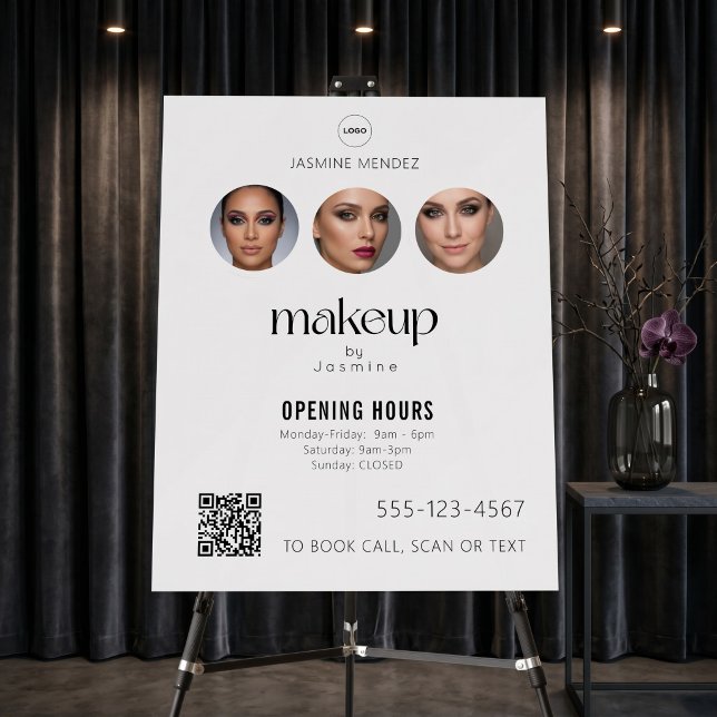 Makeup Studio QR Code Photo Collage Salon Display Foam Board (Creator Uploaded)